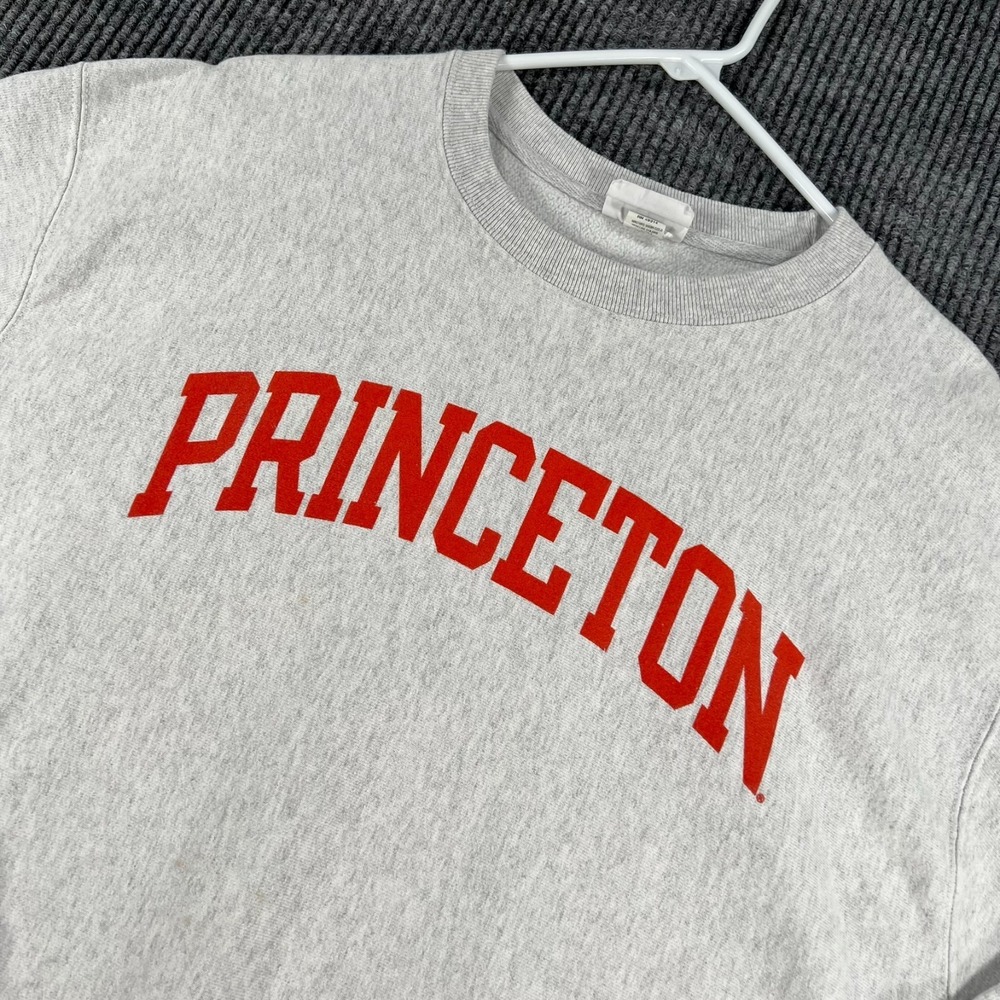 Princeton Champion Reverse Weave Sweatshirt Mens XL Extra Large Gray Crew Neck